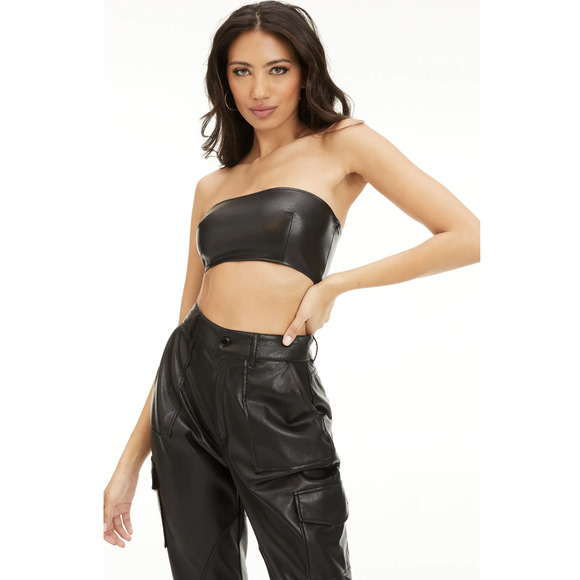GOOD AMERICAN Better than Leather Bandeau Top - Picture 1 of 14